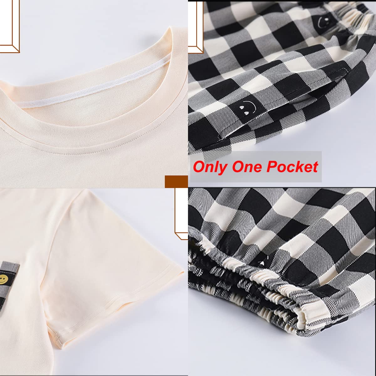Ensemble de pyjama deux pièces pour femme - Pyjama assorti à manches courtes et bas à jambes larges avec poches