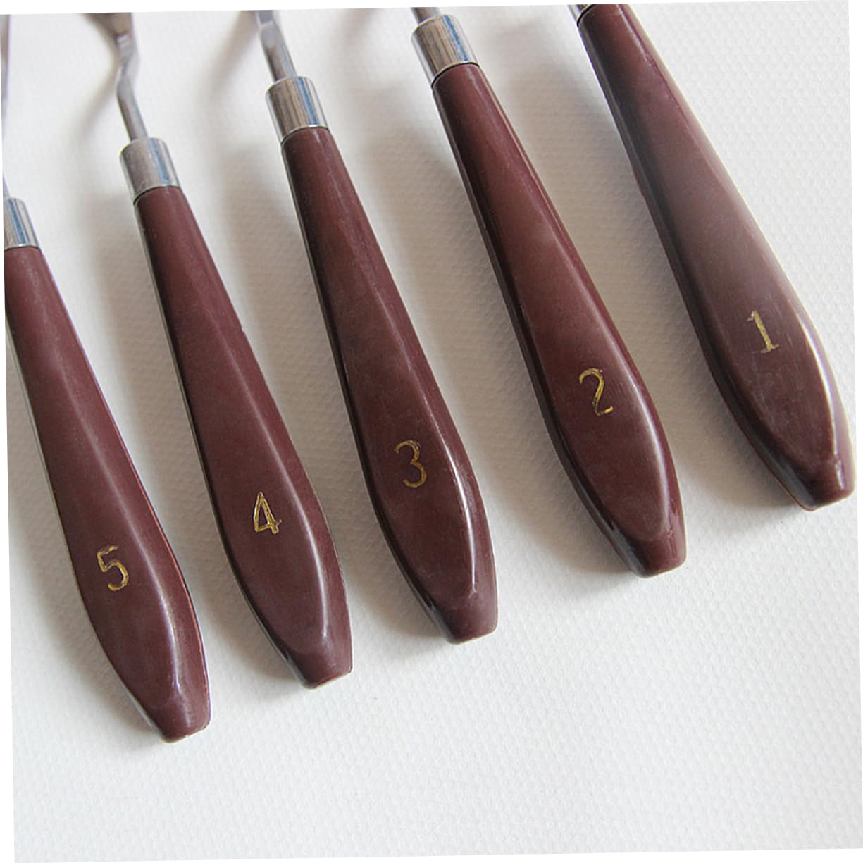 DOITOOL Grattoir à peinture en acier inoxydable 5 pièces Palette de glaçage Spatule Outil de mélange Palette d'artiste