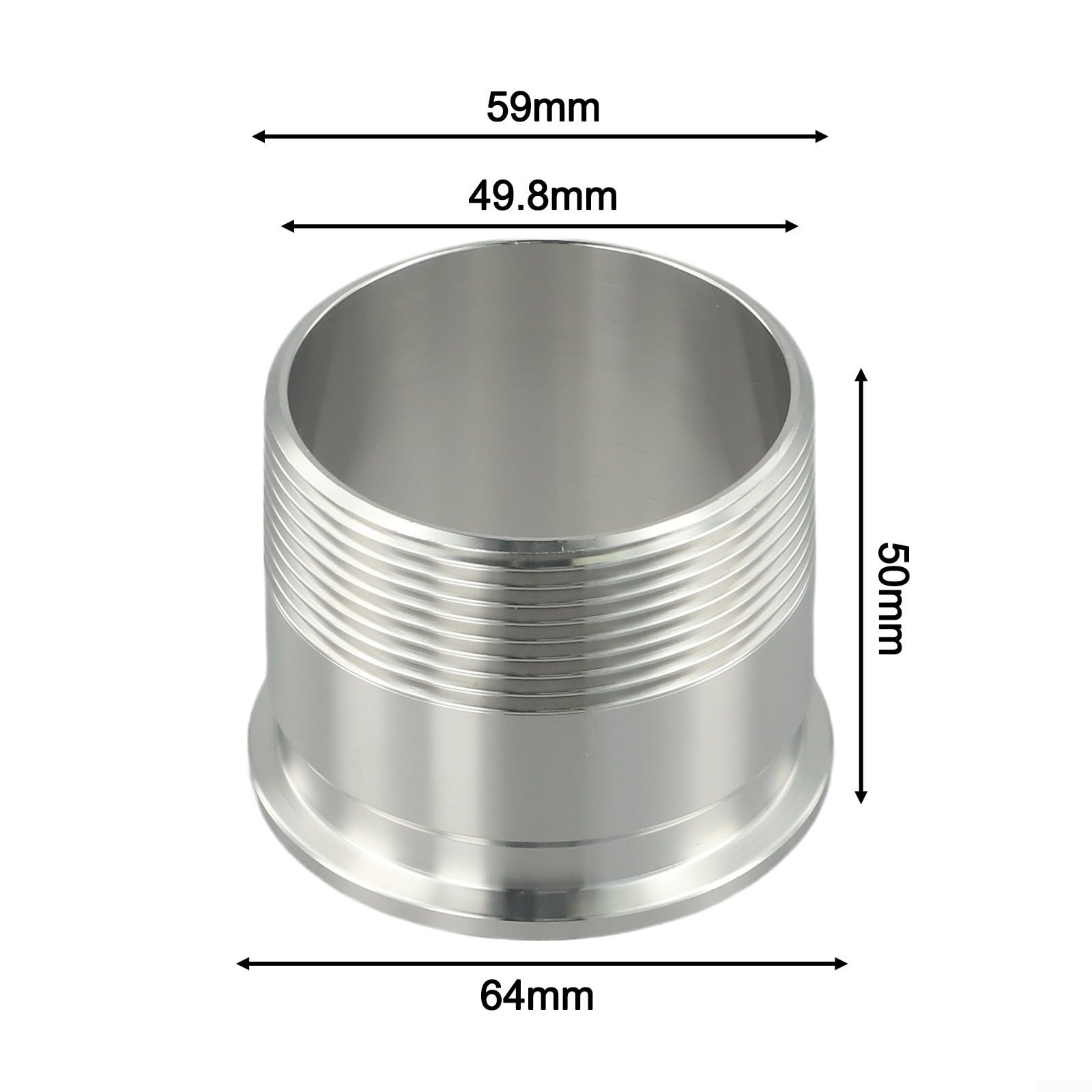 2 Inch For Tri Clamp To MNPT Adapter Stainless Steel Male Thread Connector For Most Threads