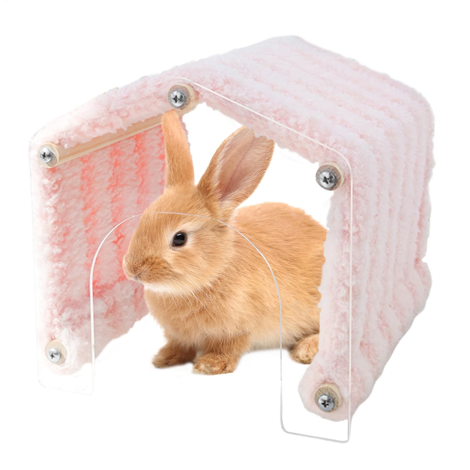 Tunnel pour petit animal en peluche douce avec porte acrylique pour hérisson