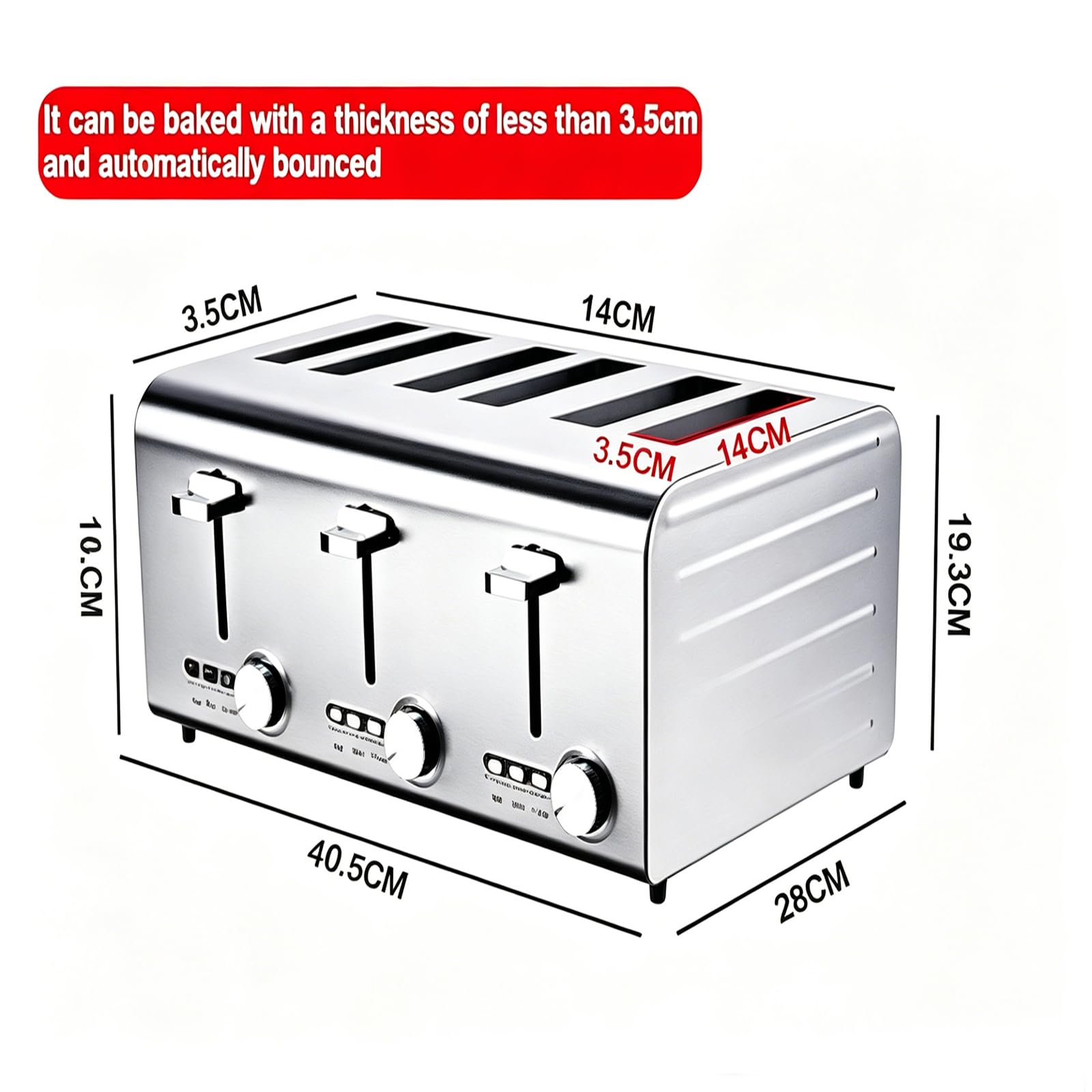 Toster na 4/6 kromek, tostery komercyjne 220 V z 7 zmiennymi regulatorami opiekania, idealny toster elektryczny (6)