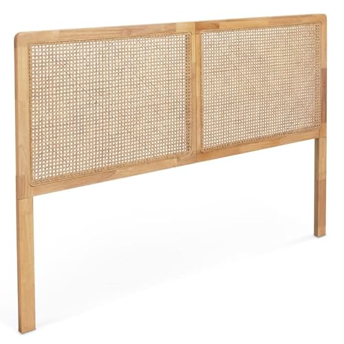 IDMarket - Cabecero de cama EDHEN cannage y madera 160 cm