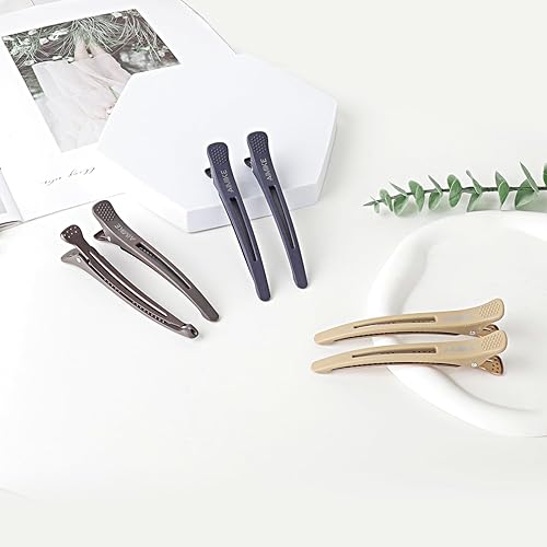 Miniatura 7 de AIMIKE 6 pinzas para el cabello para corte de peinado, pinzas de pelo sin arrugas con banda de silicona, pinzas de peinado para el cabello, pinzas