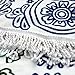 Ricdecor Indian Mandala Microfiber Large Round Beach Blanket with Tassels Ultra Soft Super Water Absorbent Multi-Purpose Towel 59 inch Across (NO.3)