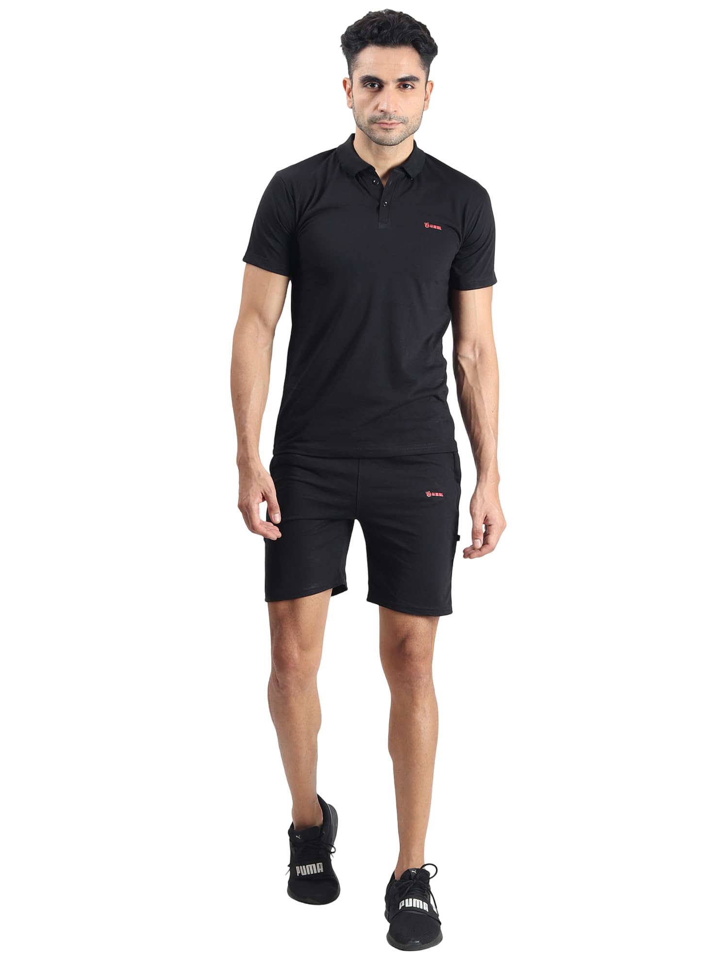 Men’s Polo T-Shirt and Shorts Set – Stylish Cotton Blend Activewear, Comfortable & Durable, Perfect for Gym, Lounging, & Casual Wear