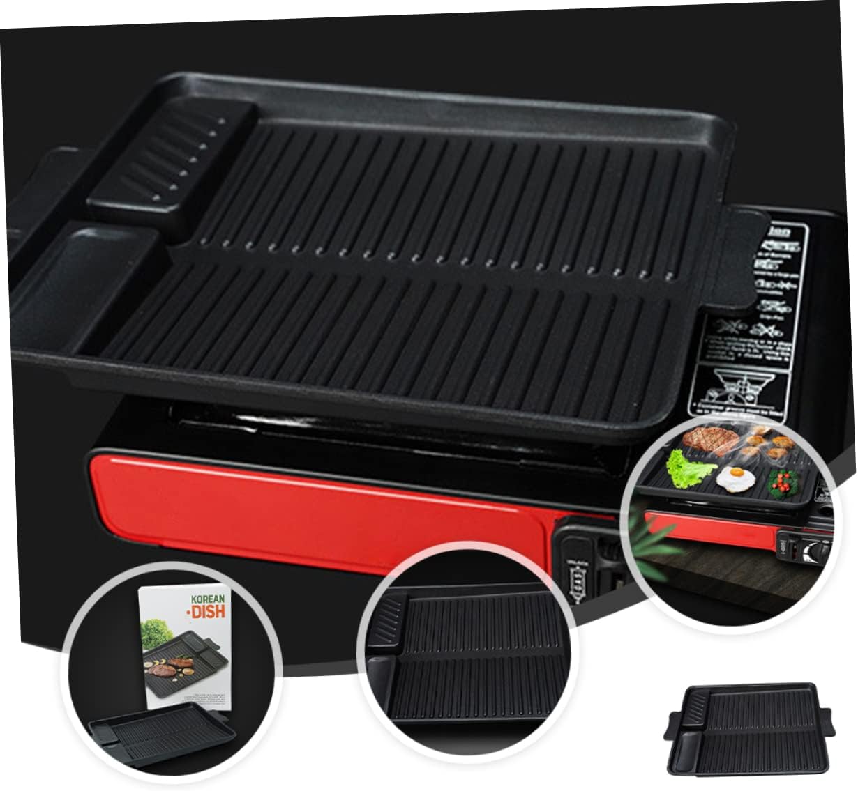 Generic Outdoor Rectangular Bakeware Bbq Griddle Pan Non-stick Barbecue Plate Grill Plate Easy to Clean Dishwasher Safe Perfect for Bbq Parties