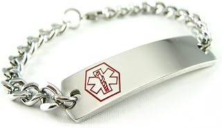 Pre-Engraved & Customizable Sulfa Allergy Medical Alert ID Bracelet, Curb Chain