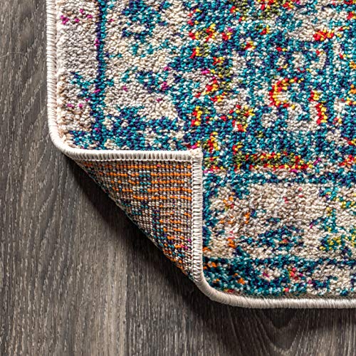 JONATHAN Y Tapete Boho Vintage Crema Azul 5x8 miniatura 6