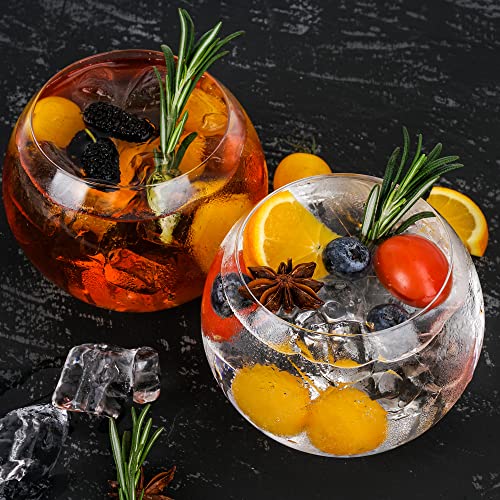 Gin And Tonic Glasses Set Of 2 - Stemless Balloon Gin Glasses For Women And Men - Fish Bowl Gin Goblets - Stemless Wine Glass - Cocktail Glasses - Gift Set - 480Ml - 17Oz #TOP1