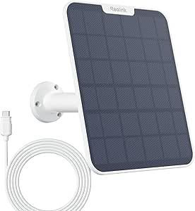 Reolink 6W Panneau Solaire Blanc + Câble de 4m pour Reolink Camera Surveillance Exterieure sans fil sur Batterie, Argus 2E, Argus 3 Pro, Argus Eco, Argus PT, Go Plus, Go PT Plus, Duo 2, Duo 2 LTE asin的图片