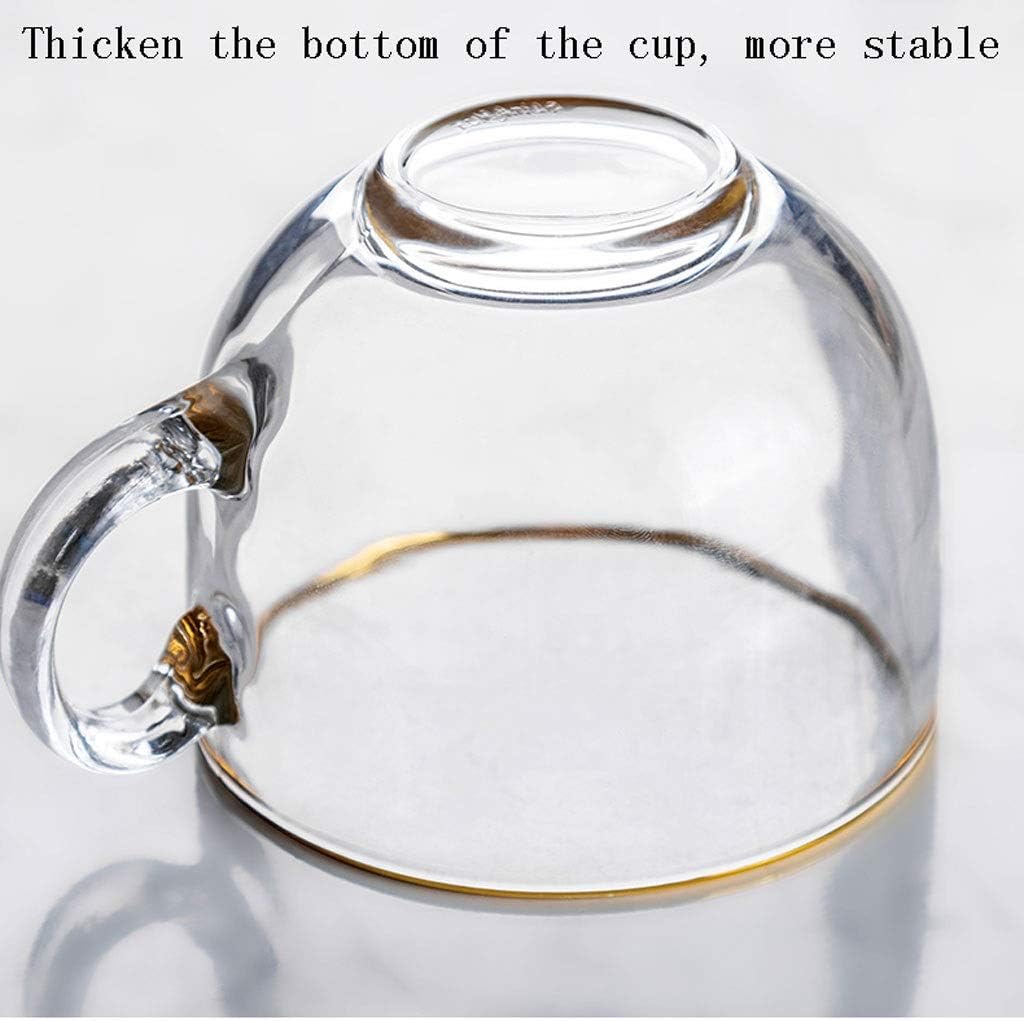 TOMYEUS Water Glasses Crystal Clear Drinking Glasses for Water, Glass Cup Set, Drinks, Dessert, Milk, Cup Drinking Glasses Transparent Cup with Handle Drinking Glasses (Colour: A (1 Piece)