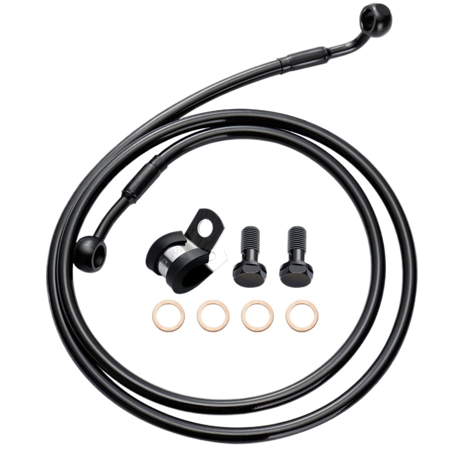 Zestaw naprawczy linek hamulcowych Do Sportster XL Softail bez ABS Przewody hamulcowe oplocie stali nierdzewnej Przewód olejowy modeli(123CM Black)