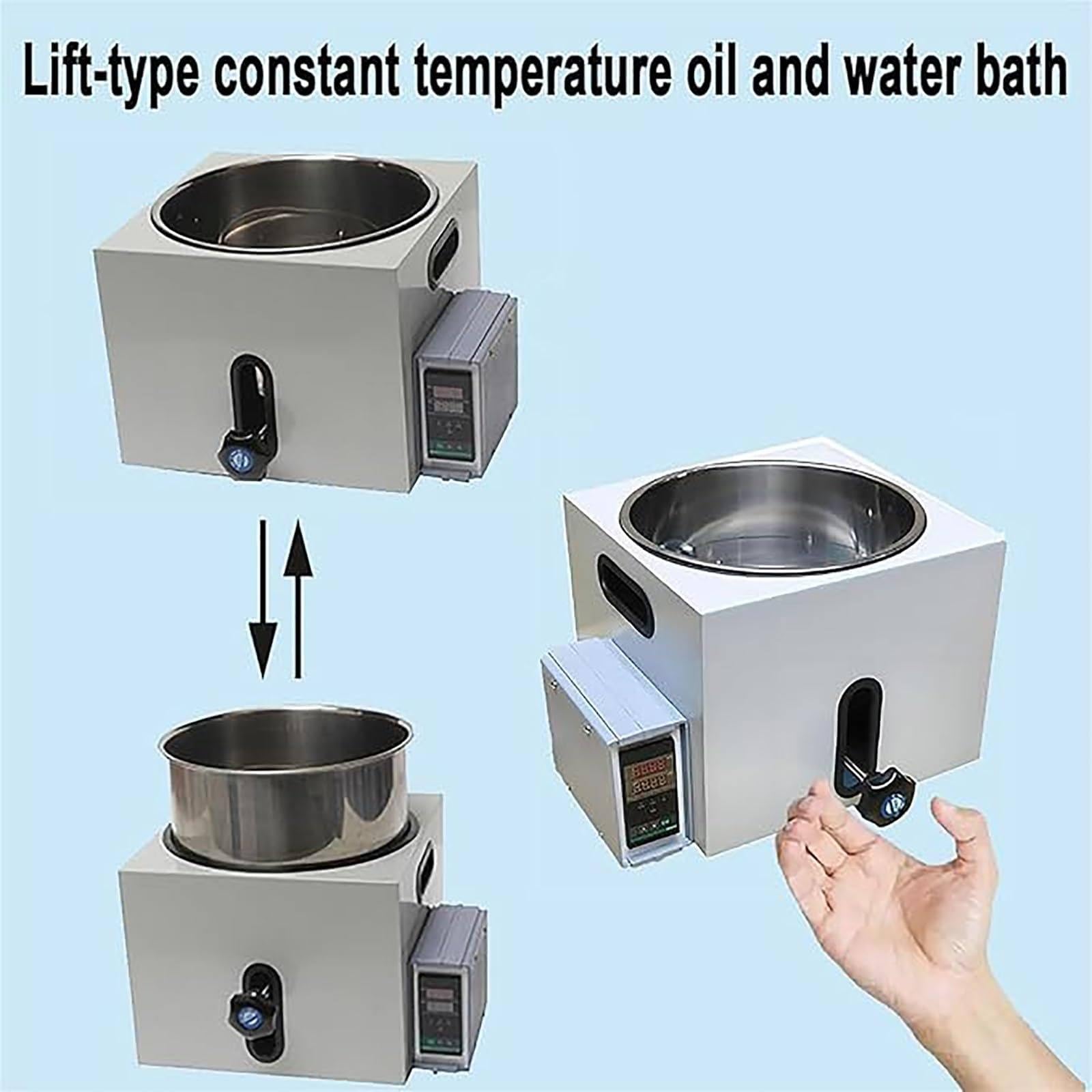 Baño María de laboratorio de 5 L, calentador digital de baño María, control inteligente de temperatura PID, para laboratorio comercial hasta 300 °C/572 °F