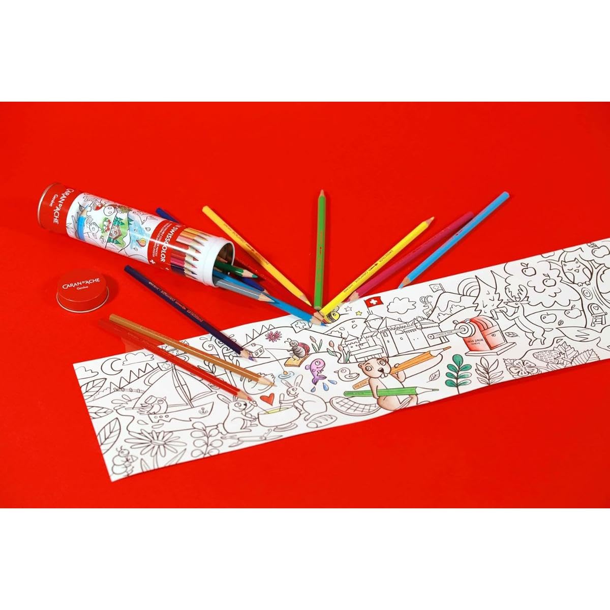 Amazon | カランダッシュ CARAN D'ACHE 水溶性色鉛筆+塗り絵 スイス