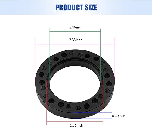 Miniatura 2 de 1 espaciador adaptador para volante de automóvil, kit de cubo de aluminio para volante, espaciador de conversión de adaptador de cubo de volante,
