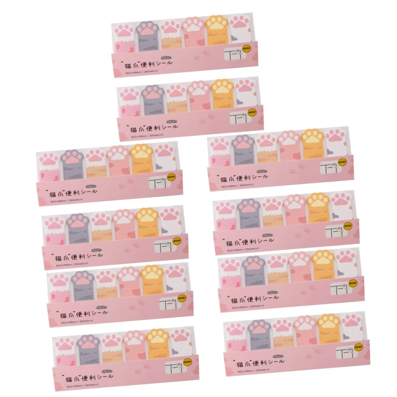 NUOBESTY 5 Ensembles Note Collante Autocollants Pour Le Scrapbooking Marqueurs Classe Pastel Marque Page Marques Pages Onglets Mémo Déchirable Onglets De Livre Collants Papier 2 Pièces * 5