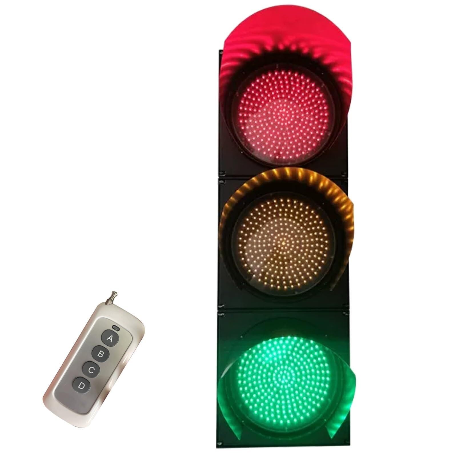 Sygnalizator świetlny LED 200 mm (8 cali), czerwone/żółte/zielone światło stopu ze zdalnym sterowaniem, przemysłowy sygnalizator świetlny drogowy(DC12V)