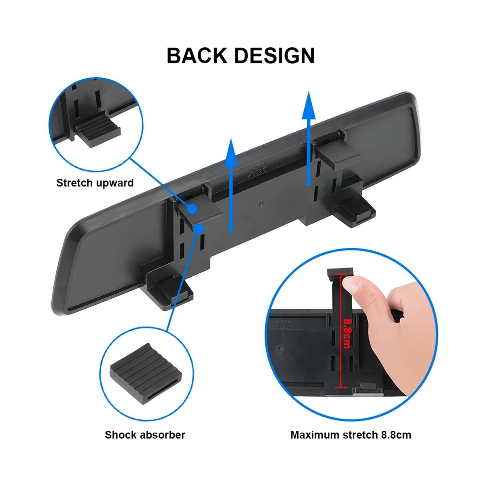 Retrovisore interno auto Specchietto Retrovisore Per Auto Senza Cornice Antiriflesso Grandangolare Vetro Microcurvo 2.5D A Schermo Intero Accessori Per
