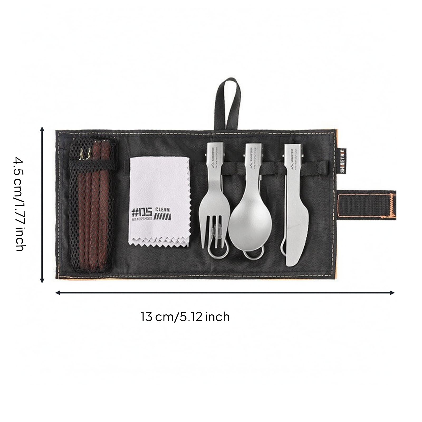 Set di Posate Pieghevoli con Custodia Pieghevole Kit di Utensili da con Astuccio Compatto Set Posate Custodia per Viaggiatori
