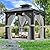 WKM 8x8 FT Hardtop Gazebo, Permanent Aluminum Gazebo with Galvanized Steel Double Roof, Outdoor Patio Pergola with Curtains and Breathable Netting for Garden, Lawn, Deck, Party