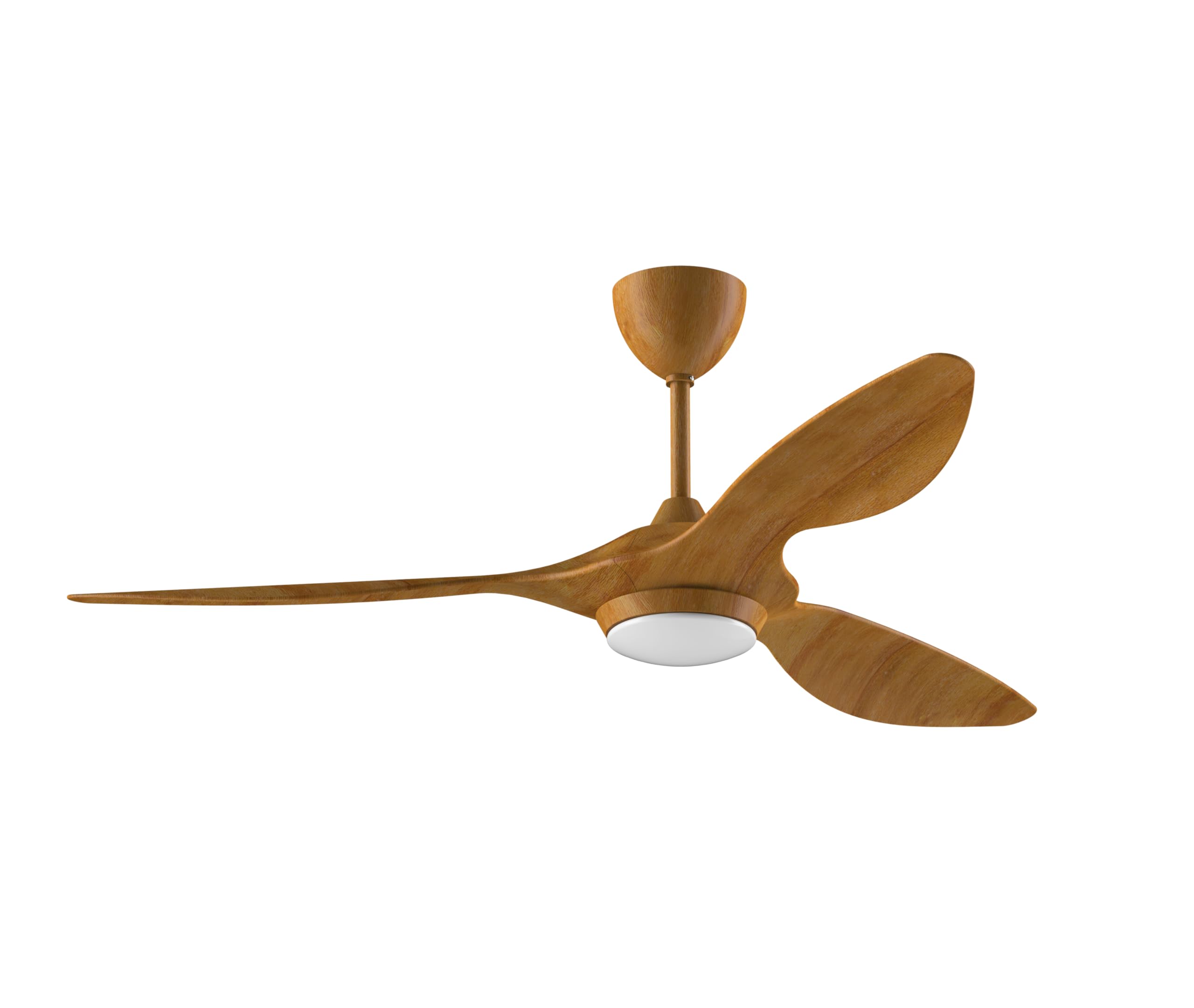 reiga 132cm Modern Ceiling Fan with LED Light, Smart APP & Remote Control, Timer Function, Quiet Reversible DC Motor, Maple Wood Effect Blades