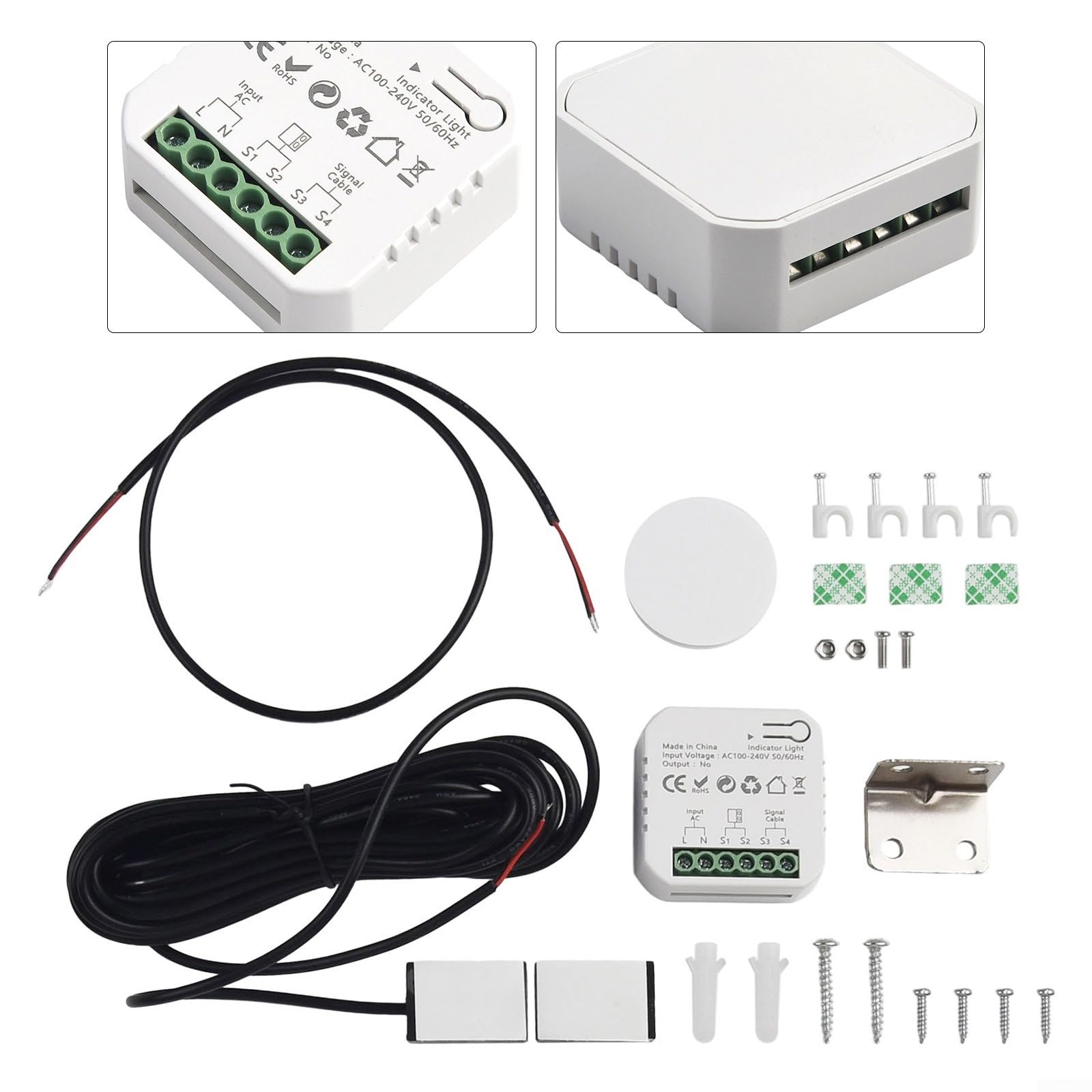 pour TUYA Ouvre-porte de garage contrôlé par application WiFi et commande vocale compatible avec tous les systèmes d'exploitation, partage avec la famille