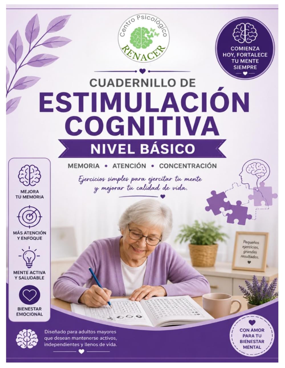 Estimulación Cognitiva, Rehabilitación de la Memoria – Nivel Básico: Ejercicios prácticos para adultos mayores | Estimulación cognitiva paso a paso
