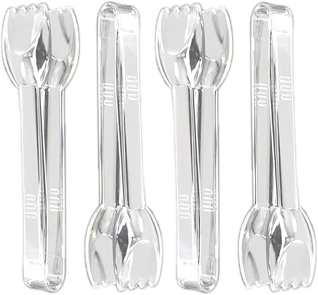 Steexu Sweet Tongs Kitchen Small - Ice Tongs for Bar Sugar Tongs - Buffet Serving Tongs Salad Tongs - Food Tongs Small Kitchen Tongs for Sweet Jars. (4)