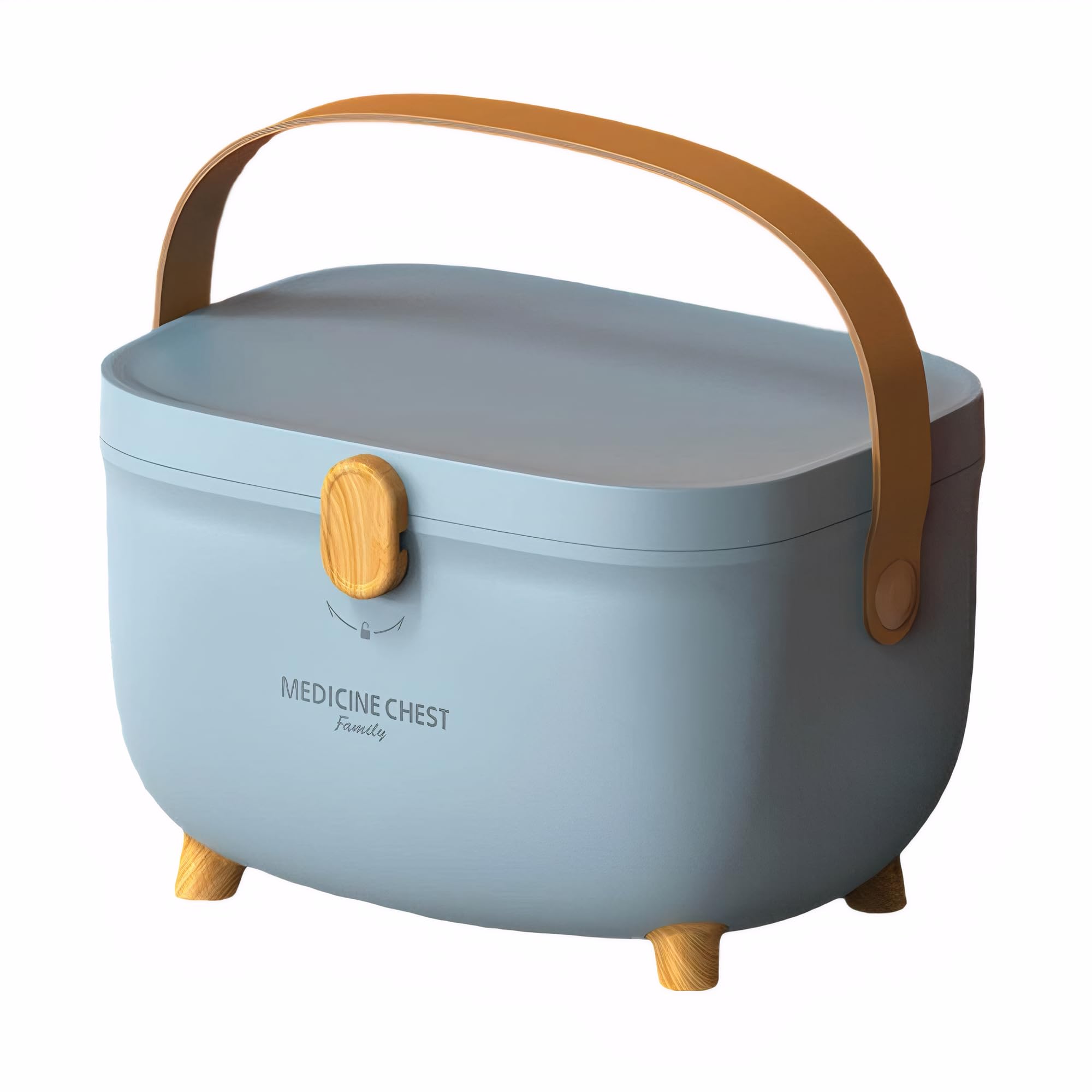 Kongming Medicine Storage Box,Household Muti Grid Plastic Container Box,Double Layers Medical Storage Boxes,First Aid Large Capacity Medicine Cabinet for Home,Office,School & Emergencies (Blue)