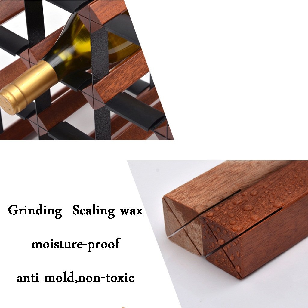 Cranville Wine Racks Bois Classique 15 Bouteille Chêne Teinté Foncé Et Galvanisé L'auto-Assemblage De Support De Vin En Métal