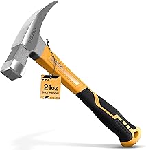 DIY Doctor 21oz (600g) Masonry Hammer - Forged steel head with fiberglass handle and TPR non-slip grip