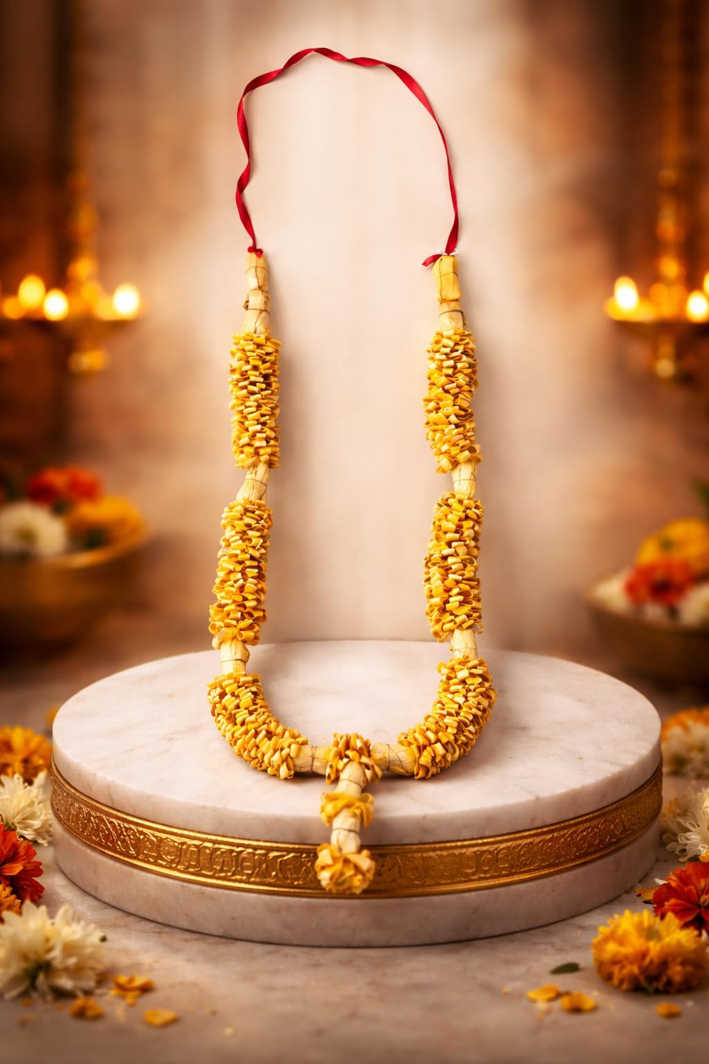 Sandalwood Photo Frame Garland - Haar Mala for Pooja -12 Sandalwood Photo Frame Garland - Haar Mala for Pooja -12