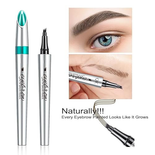 Miniatura 3 de GL-Turelifes Lápiz de cejas con microcabezal de 4 puntas, bolígrafo de microblading líquido para cejas, bolígrafo de cejas micro de 4 puntos de