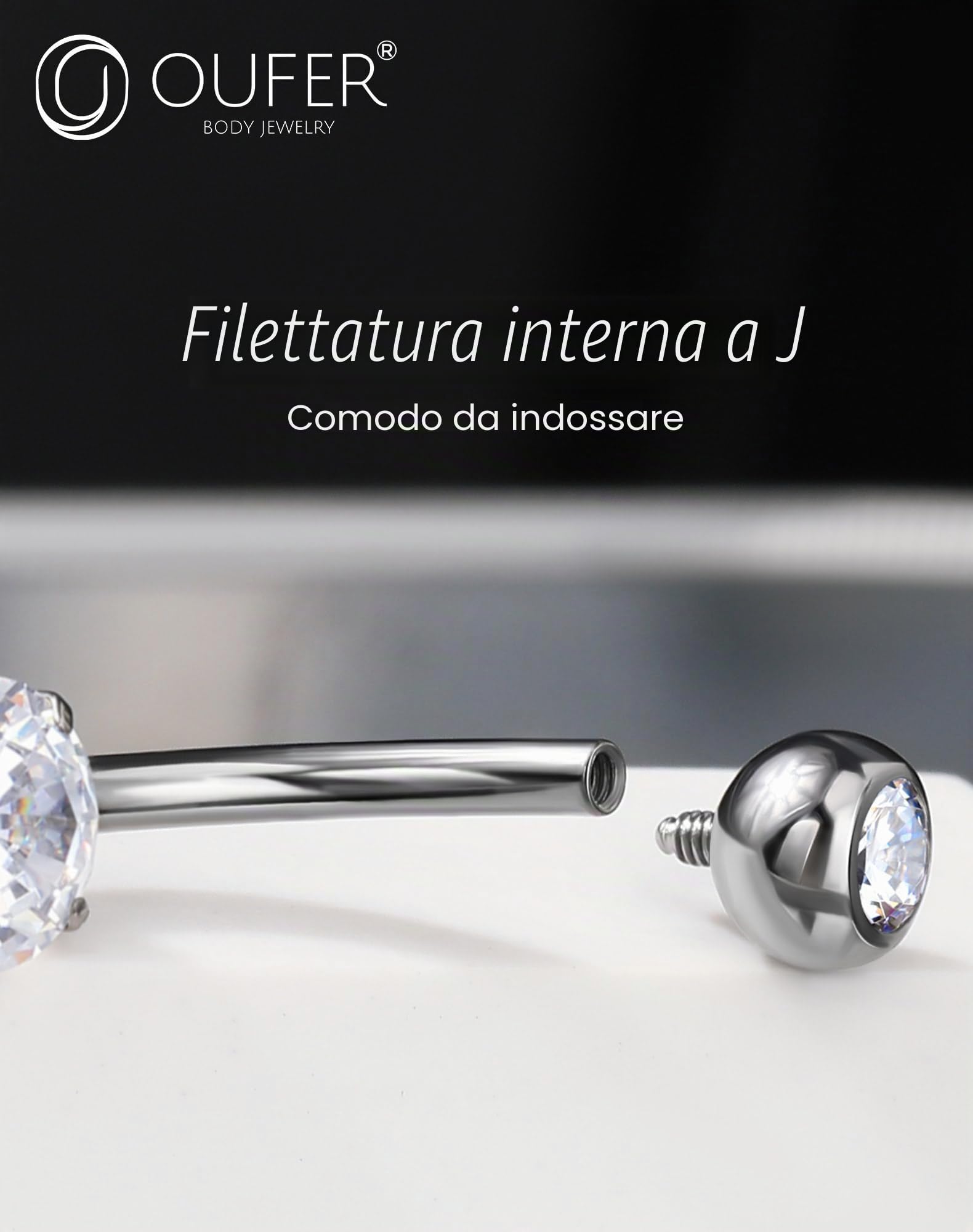 OUFER Body Piercing Internally Belly Bars Titanium Navel Piercing Bars Jewellery 14G Belly Button Bars Teardrop Dangle Navel Belly Button Ring