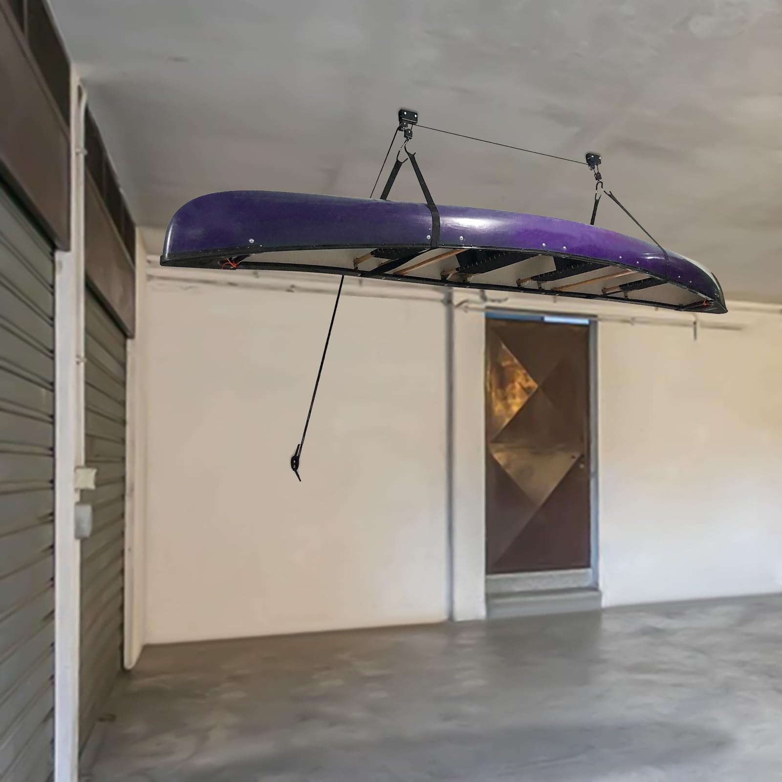 Kajak Deckenlift - Universal 57kg Kajak-Hebebühne mit Haken und Flaschenzug, Deckenmontage-Kajak-Kanu-Hebebühne, Kajak-Kanu-Hebebühne für Lagergarage, Fahrräder, Kanus