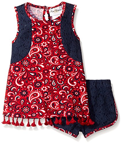 Rare Editions Girls' Paisley Print Short Set Dress