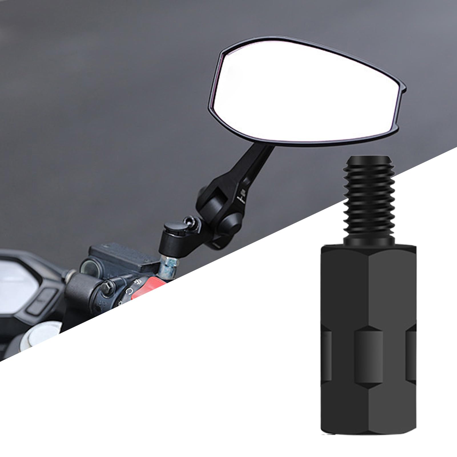 Adaptador de espejo retrovisor para moto con ajuste de altura, tornillo de ajuste de alarga, elevadores estables para adolescentes y adultos - Seguridad de conducción
