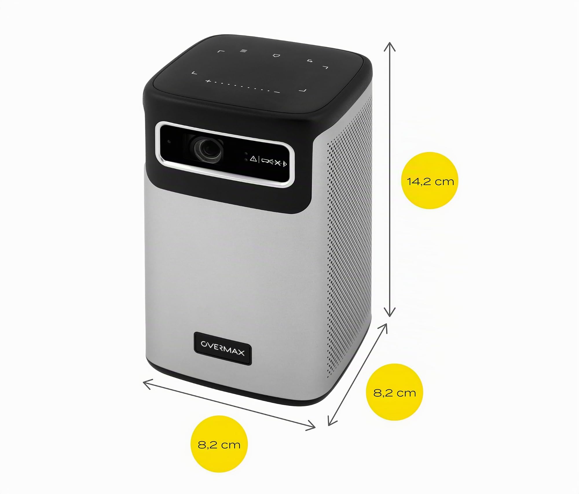 Multipic 8.1 - Proiettore Portatile Wireless con Risoluzione 4K, Luminosità 5000 Lumen, Auto Focus, Keystone, Android 9.0, Batteria Integrata 2,5h, Wi-Fi, Bluetooth, Altoparlanti 5W