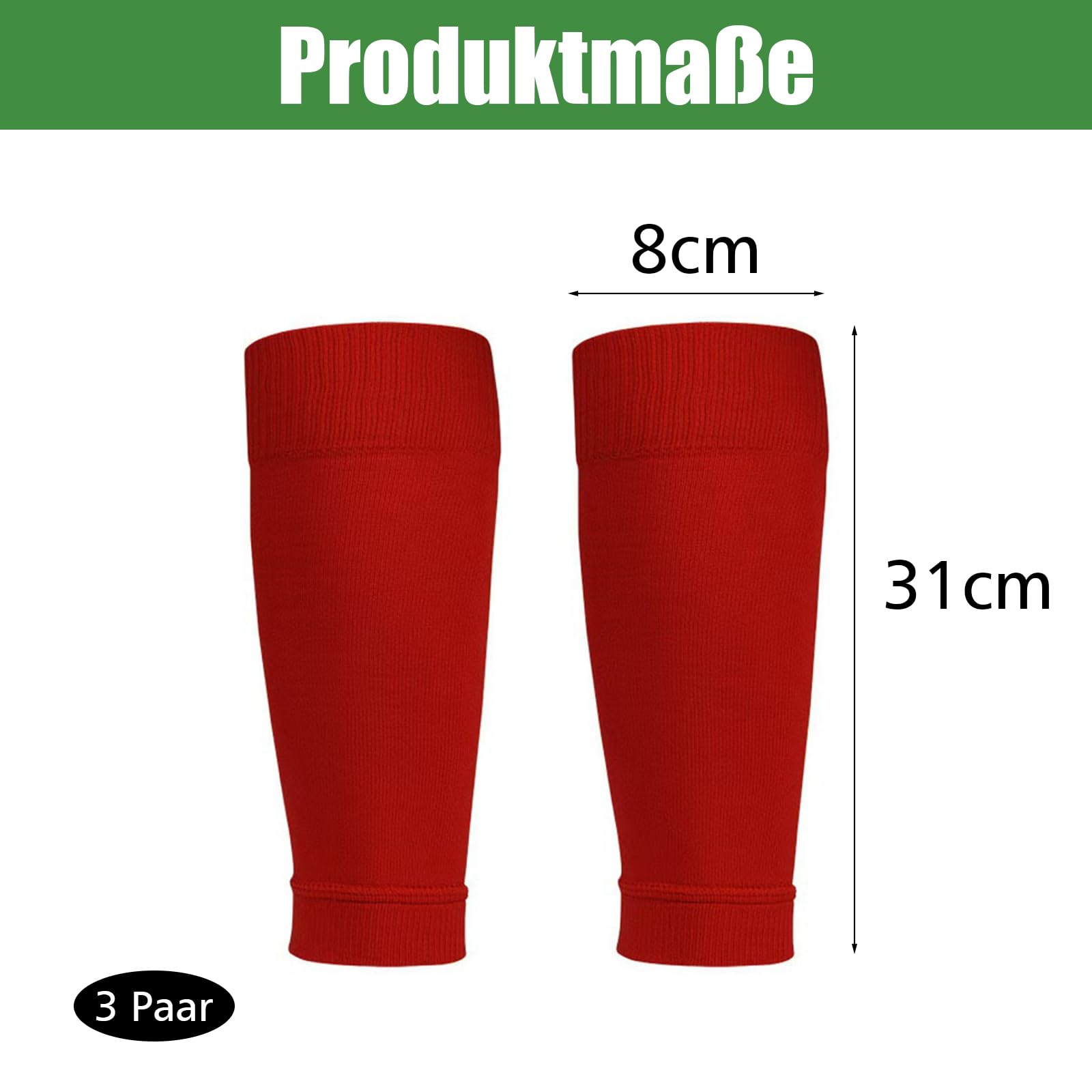 Calzettoni da calcio per bambini, 3 paia, elastici, senza calze e tubes, calzini sportivi, traspiranti, per bambini e ragazzi, ideali per calcio, basket, ciclismo, corsa