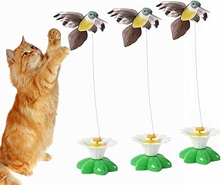 Hummingbird Automatic Cat Toy, 360 Degrees Rotating Interactive Cat Toy, Electric Hummingbird Cat Toy, Kitten Intelligence Training Feather Toys, Cat Toys Wand for Indoor Cats