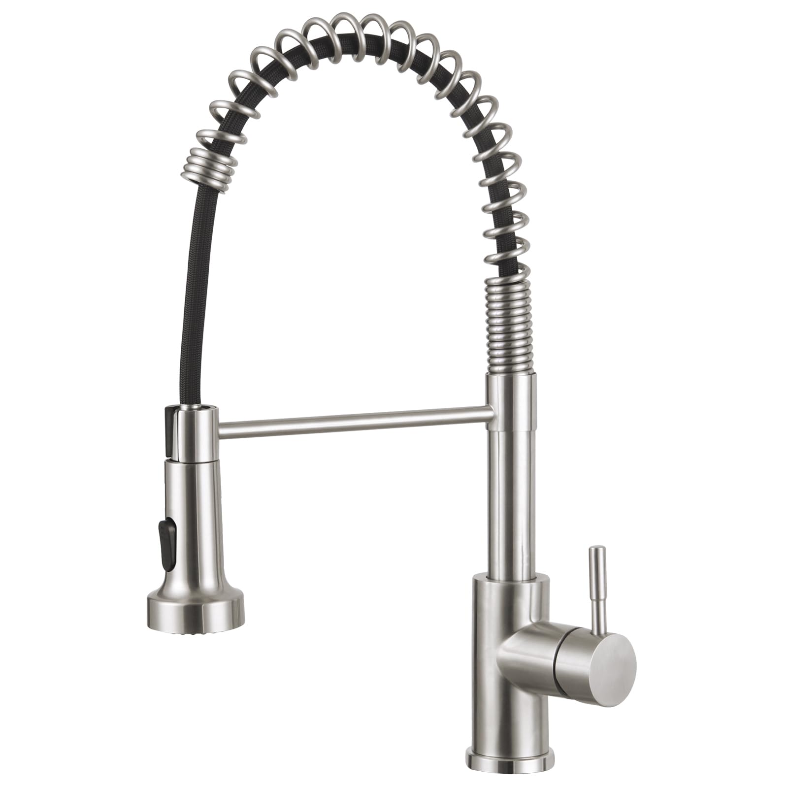 Wasserhahn Küche 3 Modi, Küchenarmatur mit Brause Ausziehbar Edelstahl 304 Spiralfederarmatur Mischbatterie Küche, 360° Drehbar Hochdruck Armatur Küche
