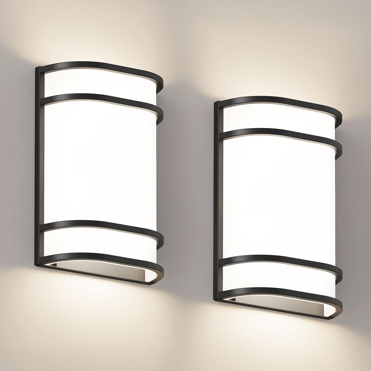 AKAARI Indoor Wall Mount Light - 2 Pack 3000K/4500K/6000K Adjustable Black