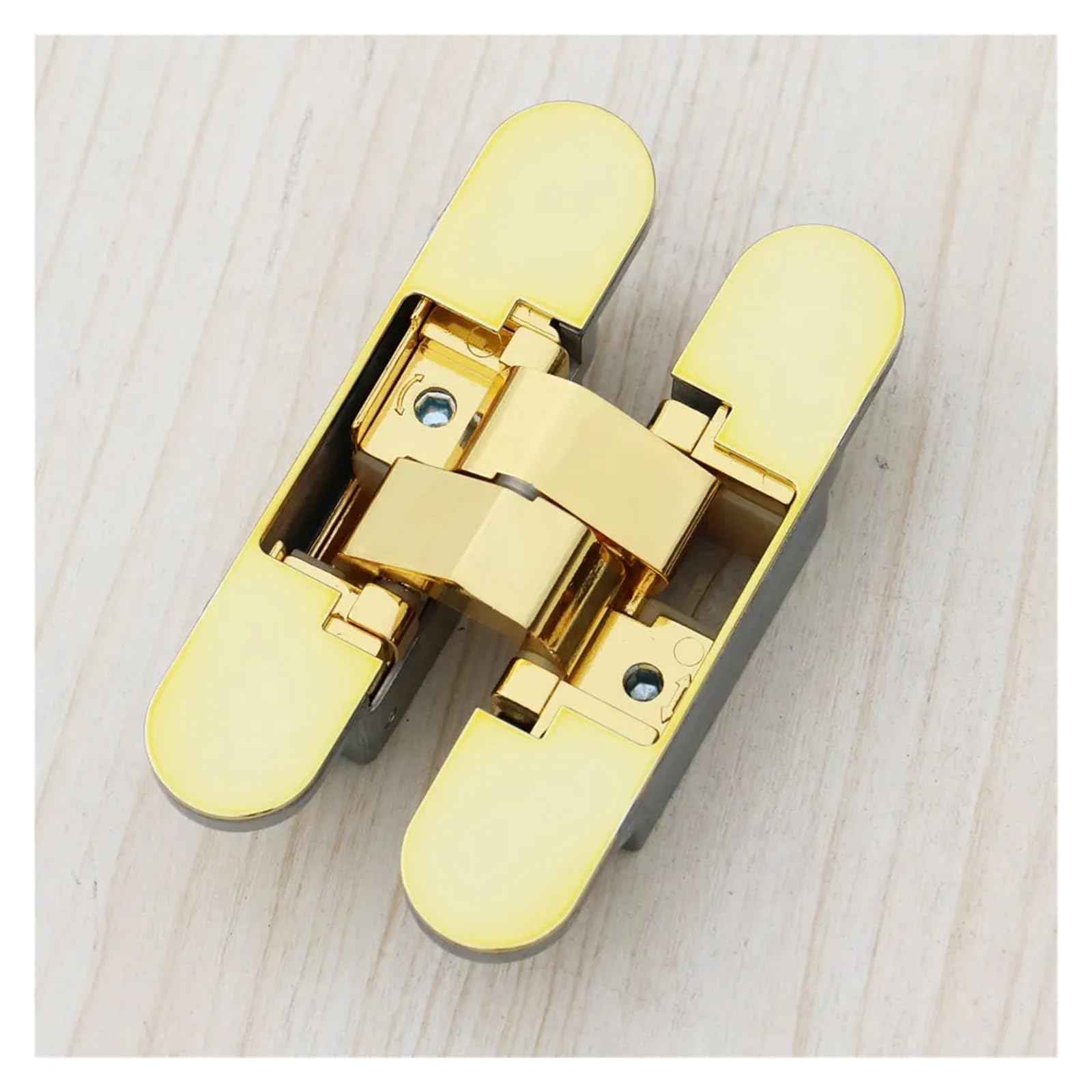 Zinc Alloy Blind Hinge 3D Adjustable Concealed Hinges Loop(Gold)