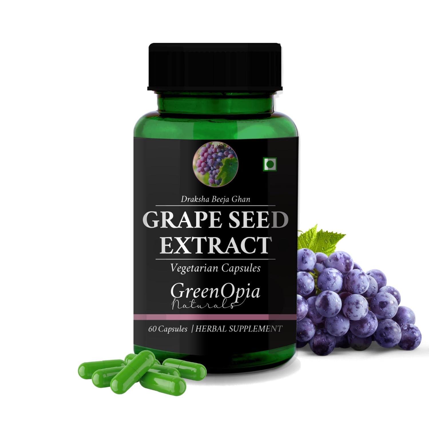 Grape Seed Extract Capsules | 400 mg | 60 Vegetarian Capsules | 95% Proanthocyanidins | Powerful Antioxidant Support for Skin, Heart & Immunity | Anti-Aging & Cellular Protection
