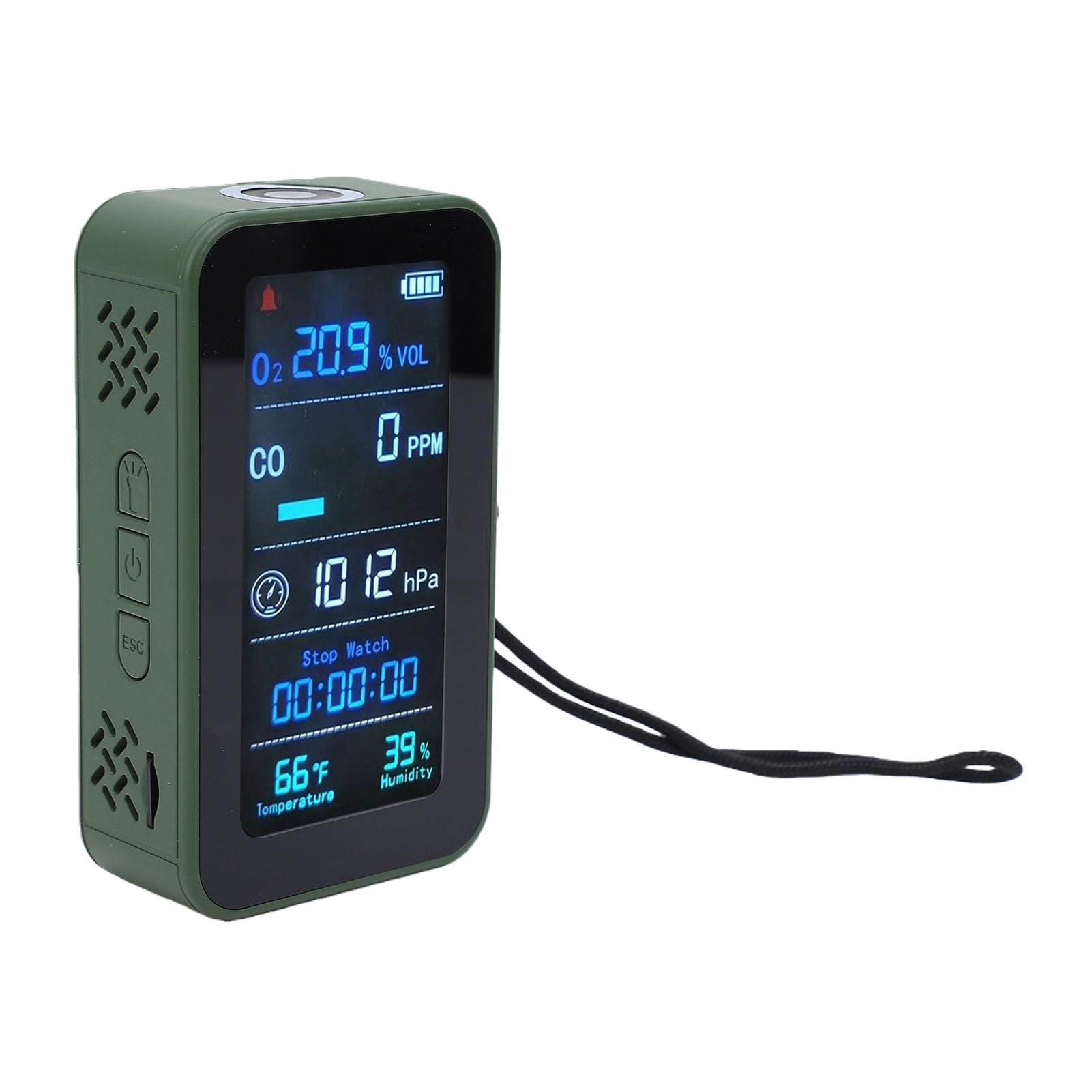 Keenso Detector de Oxígeno Compacto y Monitor de Humedad con Linterna y Cronómetro, Ideal para Acampar Viajar