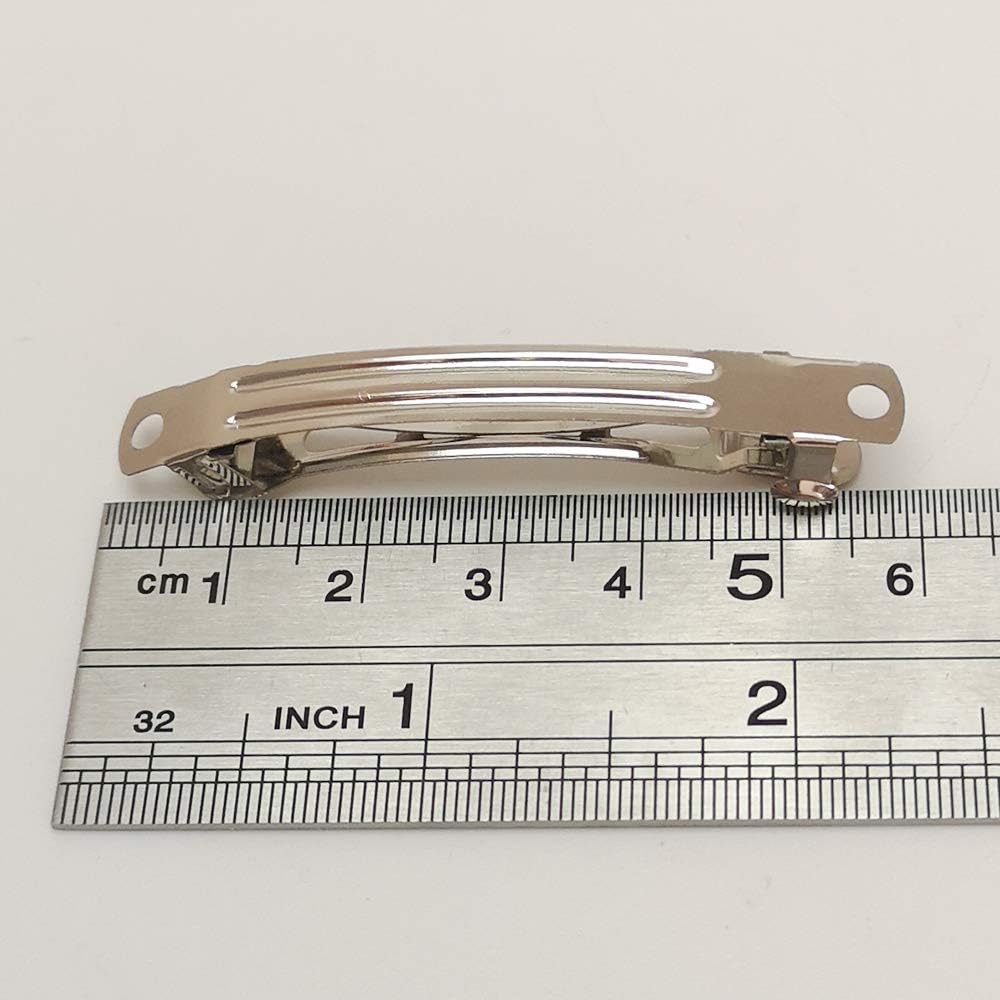 Chenkou Craft 40pcs Silver Metal French Barrette Hair Clips DIY Craft (2 3/8") : Beauty & Personal Care