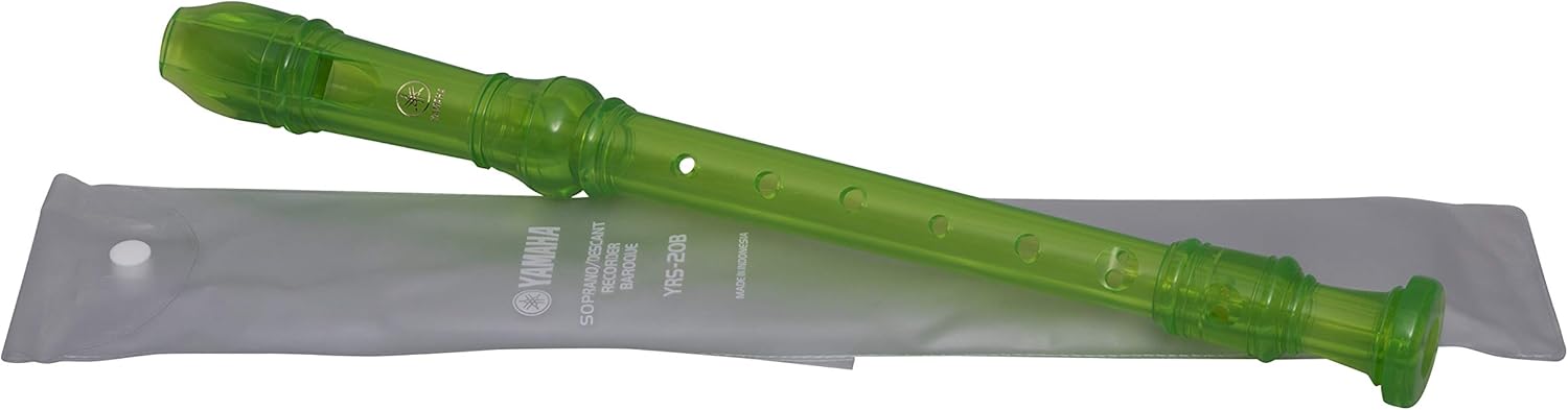 Yamaha YRS-20 3 Piece Soprano Recorder, Green (Pack of 2)