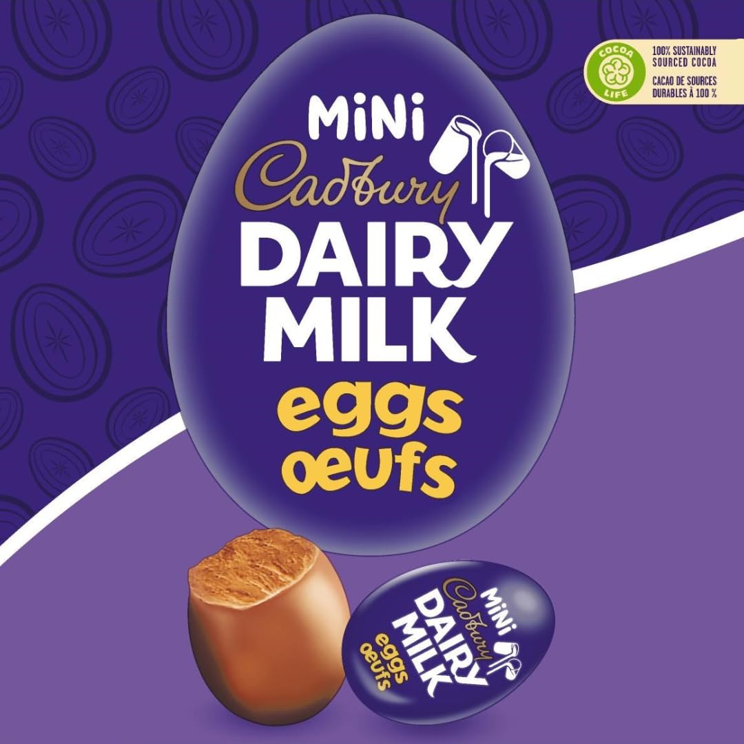 Cabury, Dairy Milk, Mini Solid Easter Chocolate Eggs, Individually Wrapped, 362 g - 4