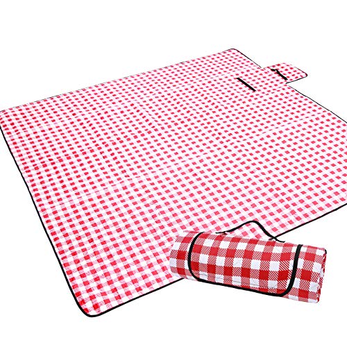 JEAOUIA Large Picnic Blankets Waterproof Foldable - Large Beach Blanket for Hiking Grass Travelling - Washable Lightweight Picnic Mat for Outdoor Camping