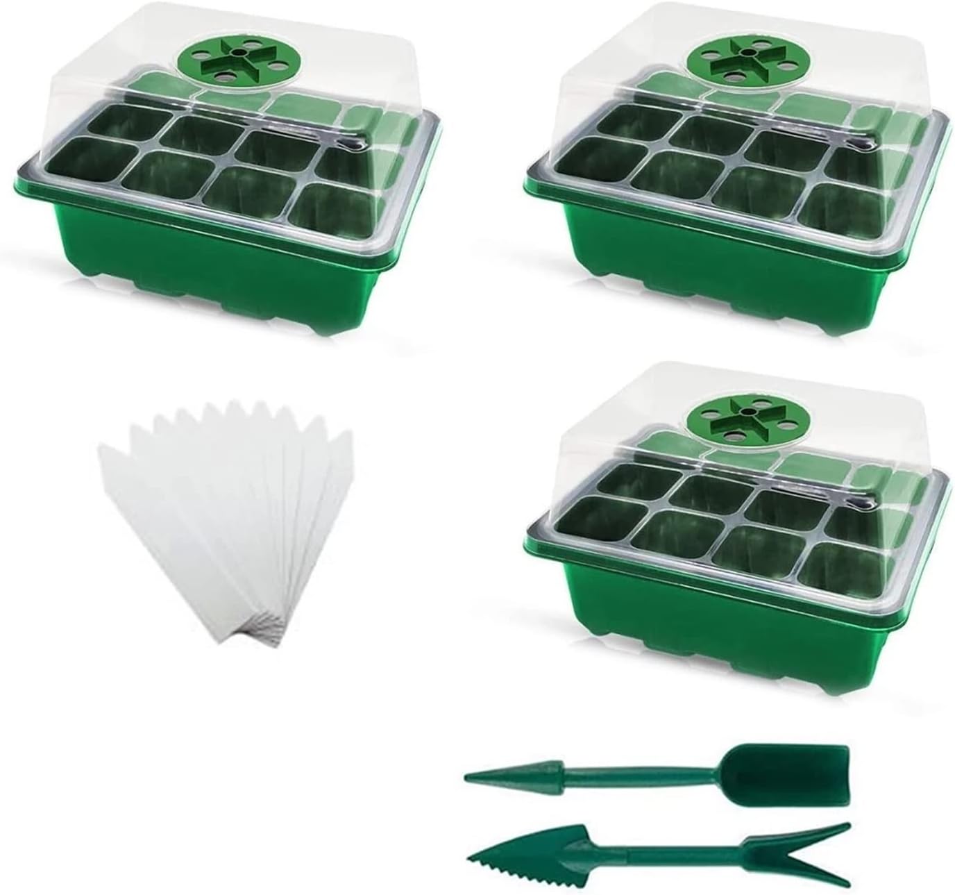 12 Hole Plant Flower Nursery Pot Tray Plastic Seed Planter Box Insert Nursery Box with Cover Garden Supplies (Color : C) : Patio, Lawn & Garden